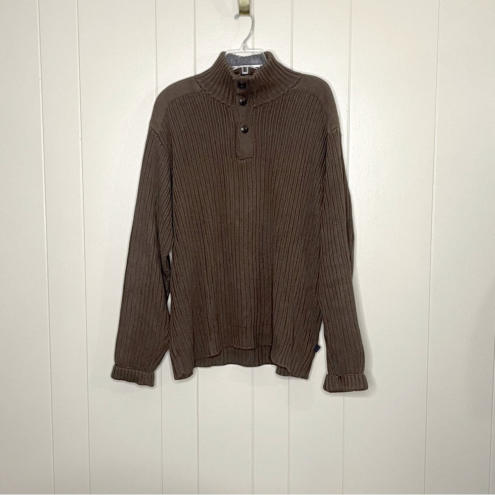 Timberland knit quarter button down heavy weight sweater